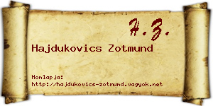 Hajdukovics Zotmund névjegykártya